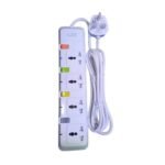 G & T 4 Way Standard Extension Cable Socket - White